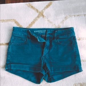 NWOT high rise shortie AE sz 2 washed grey blue